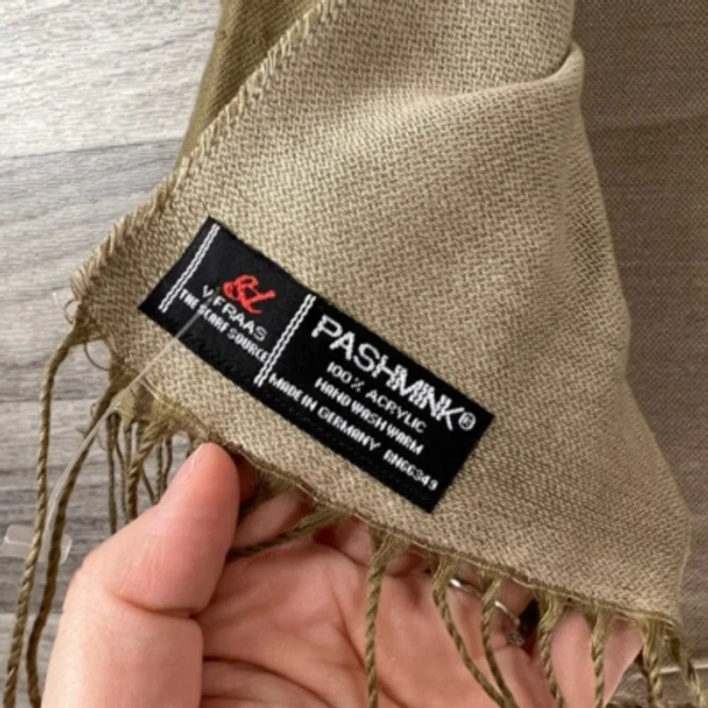 Pashmink Womens Shawl Wrap Scarf Brown‎ Rectangle Fringe Oversize Germany OS
